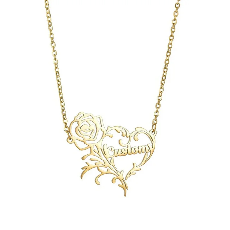 Nazwa własna różowe serce nasz – Birth Flower Necklace recenzja i cena
